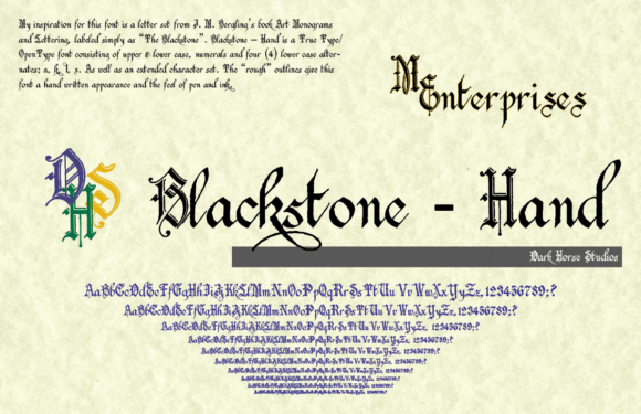 Blackstone Hand: A Typeface for Old-World Craft